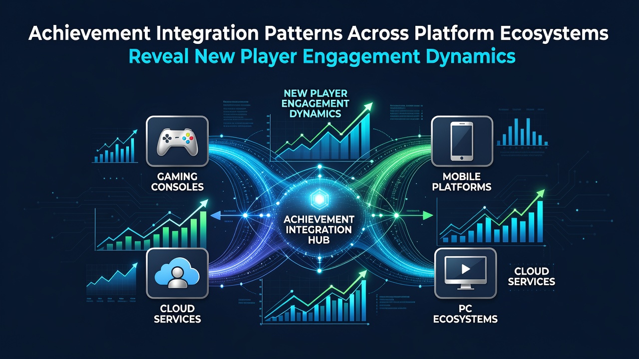 Visualization of achievement systems integrated across gaming platforms showing engagement metrics