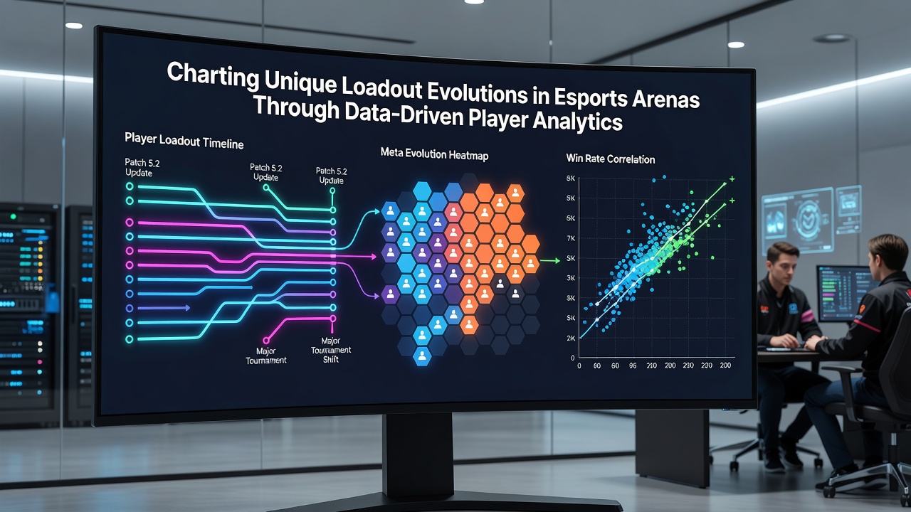 Data visualization dashboard displaying loadout evolution trends across multiple esports titles