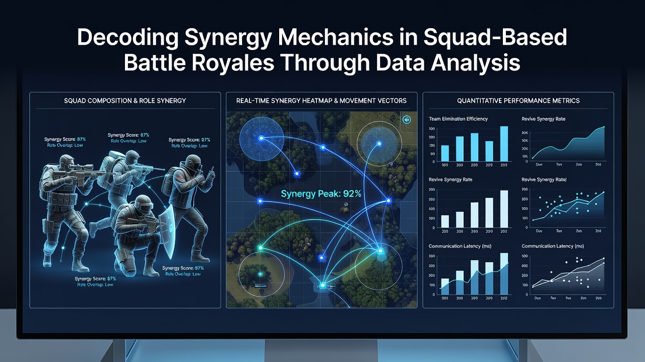 Data visualization showing squad positioning and coordination metrics in a battle royale match
