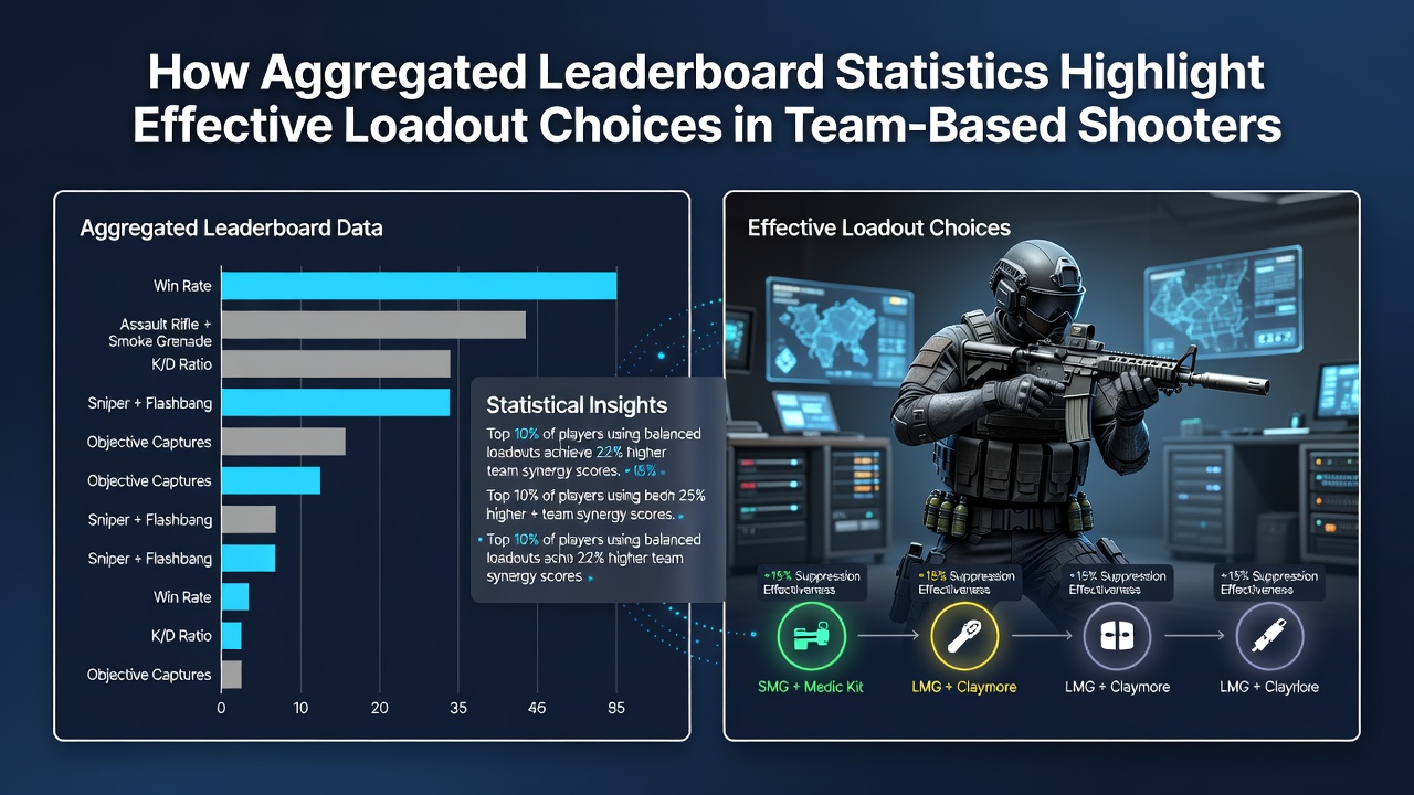Detailed chart comparing effective loadout choices and their impact on team win percentages in competitive shooters