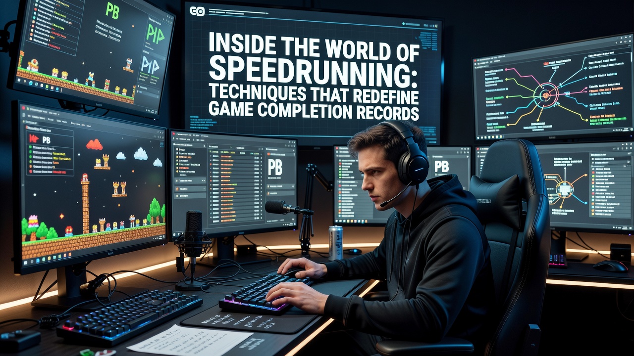 Speedrunners analyzing game mechanics during a live event
