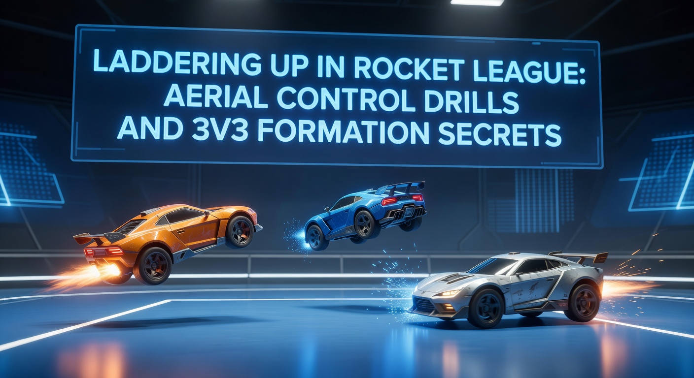 Team of Rocket League players demonstrating tight 3v3 formations during a goal-scoring sequence
