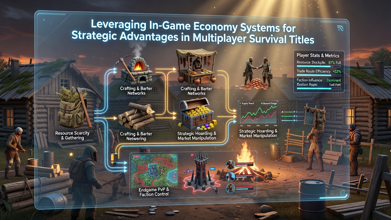 Detailed view of in-game trading interface showing item listings, player inventories, and price charts in a survival title