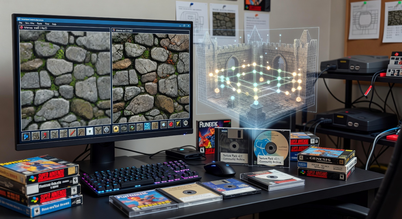 Community members reviewing texture mapping tools for legacy console game preservation projects