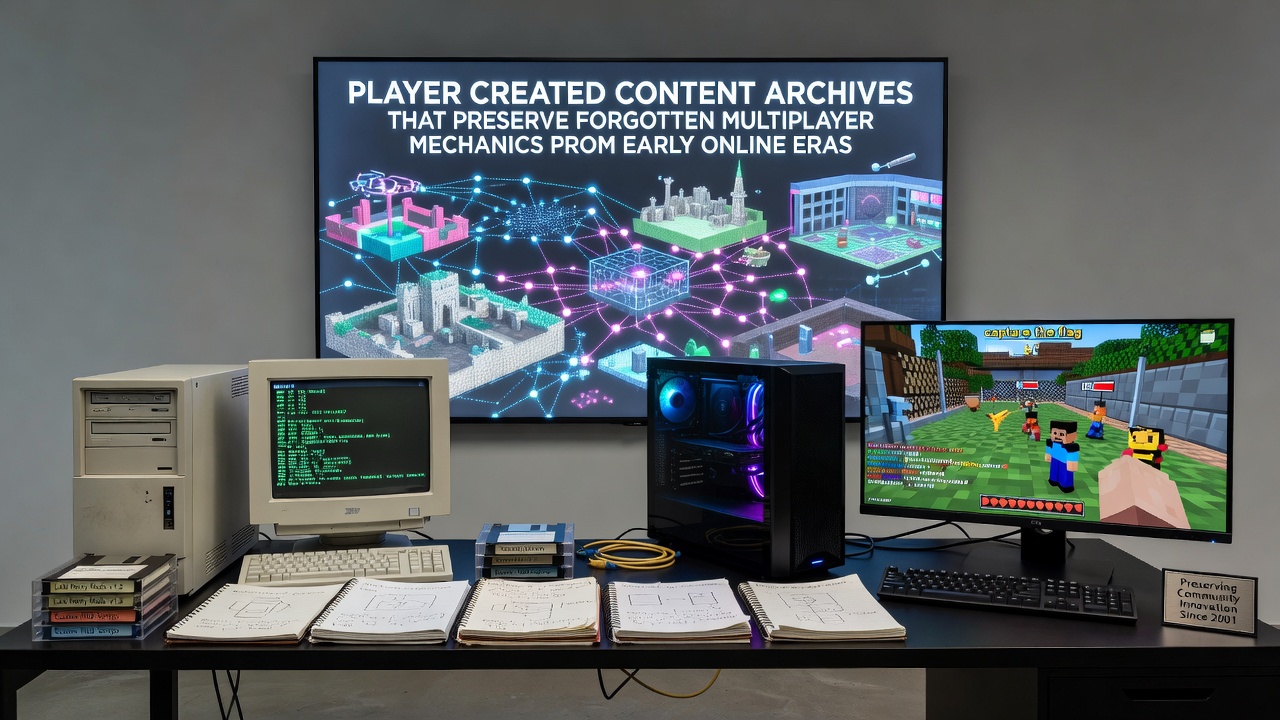 Volunteers digitizing old game discs and server logs in a community preservation workshop