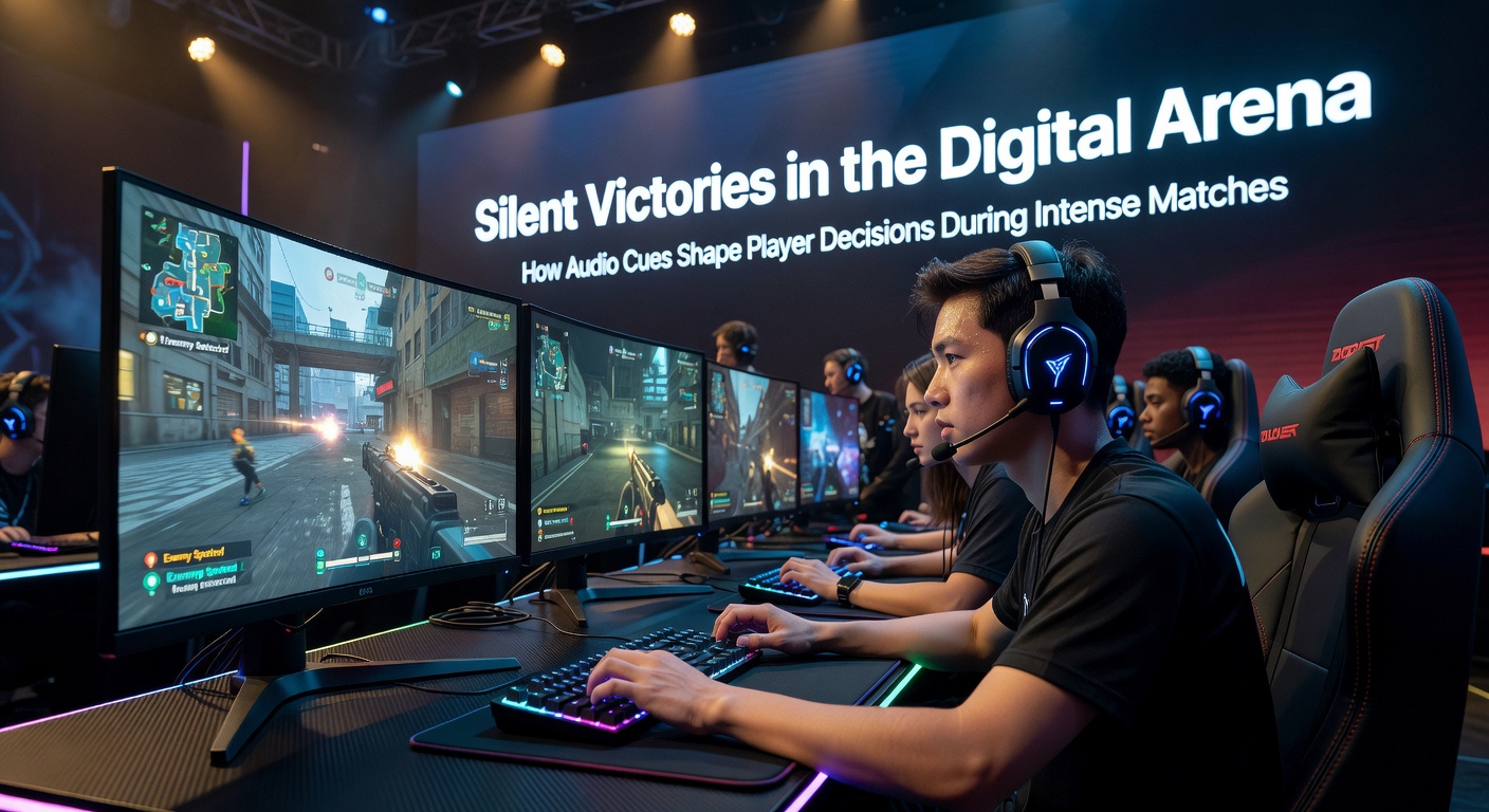 Close-up of professional gaming headset and sound wave visualization used in competitive esports training