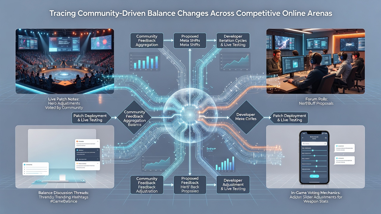 Analytics dashboard displaying community-reported balance metrics from recent competitive matches